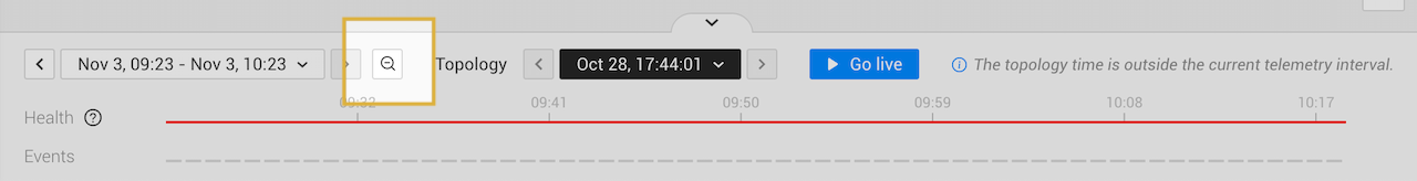 点击放大镜以将遥测时间间隔的大小加倍